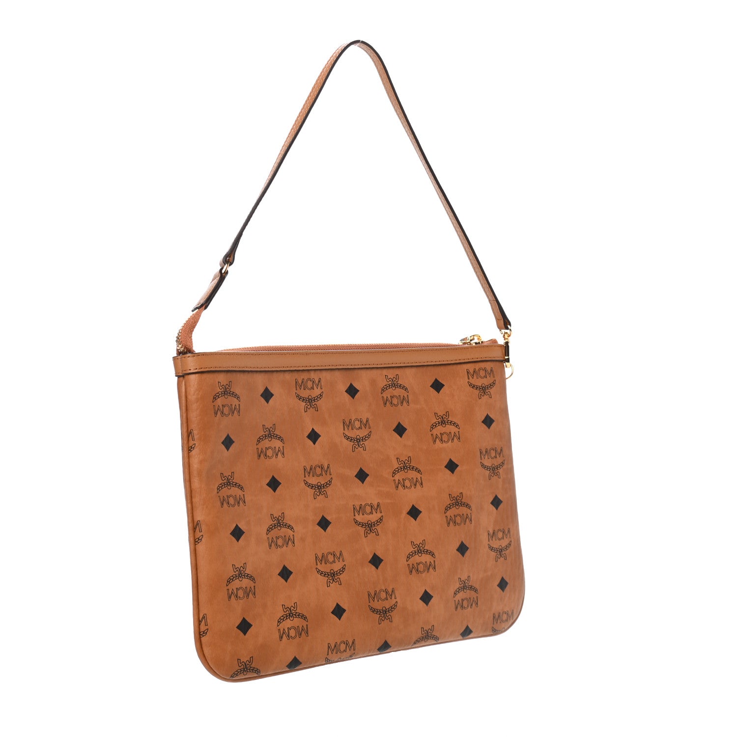 MCM Visetos Medium Stark Wristlet Pouch Cognac 3 of 8