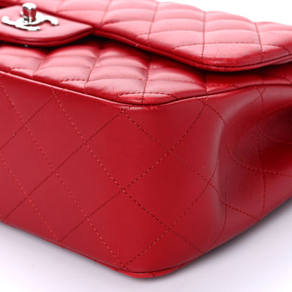 Chanel Lambskin Quilted Jumbo Double Flap Red 10 of 11
