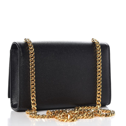 Saint Laurent Grain De Poudre Small Monogram Kate Satchel Black 3 of 7