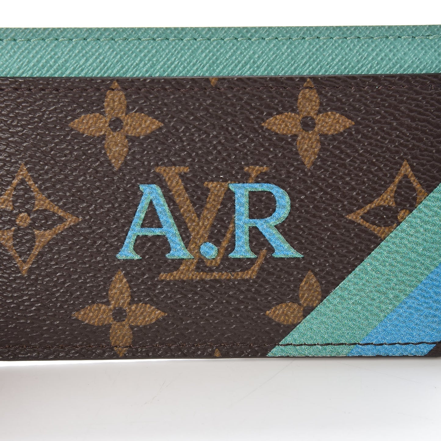 Monogram My LV Heritage Card Holder Vert Clair Blue Clair