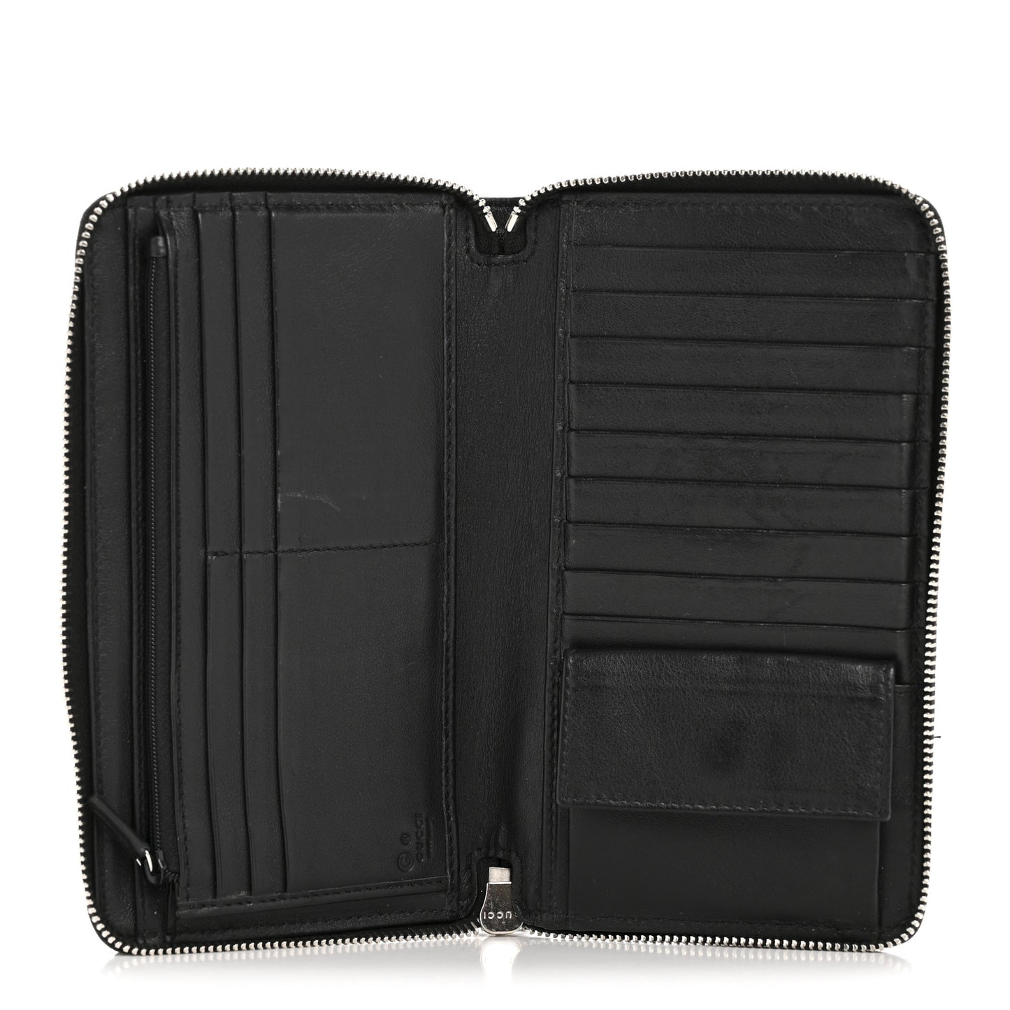 Microguccissima Large Zip Around Organizer Wallet Black