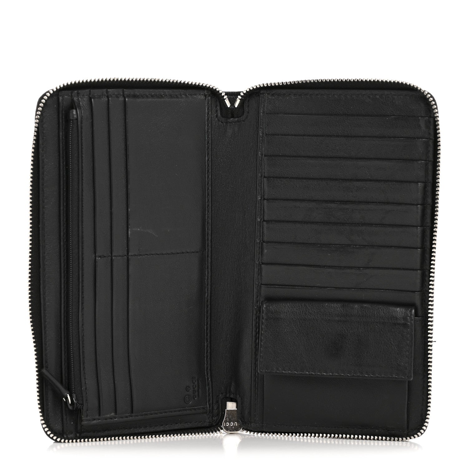 Gucci Microguccissima Large Zip Around Organizer Wallet Black 5 of 9