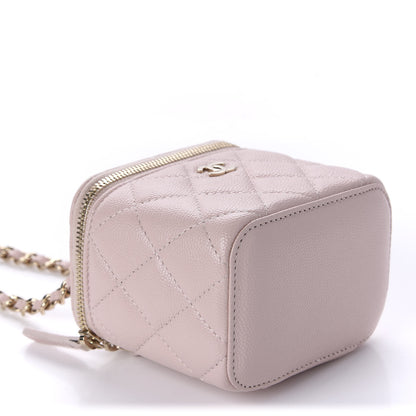 Chanel Caviar Quilted Mini Vanity Case With Chain Light Pink 4 of 11