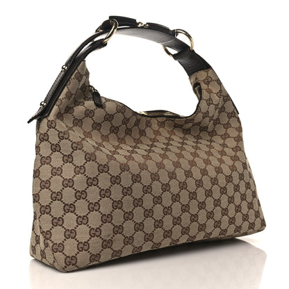 Gucci Monogram Medium Horsebit Chain Hobo Dark Brown 3 of 9