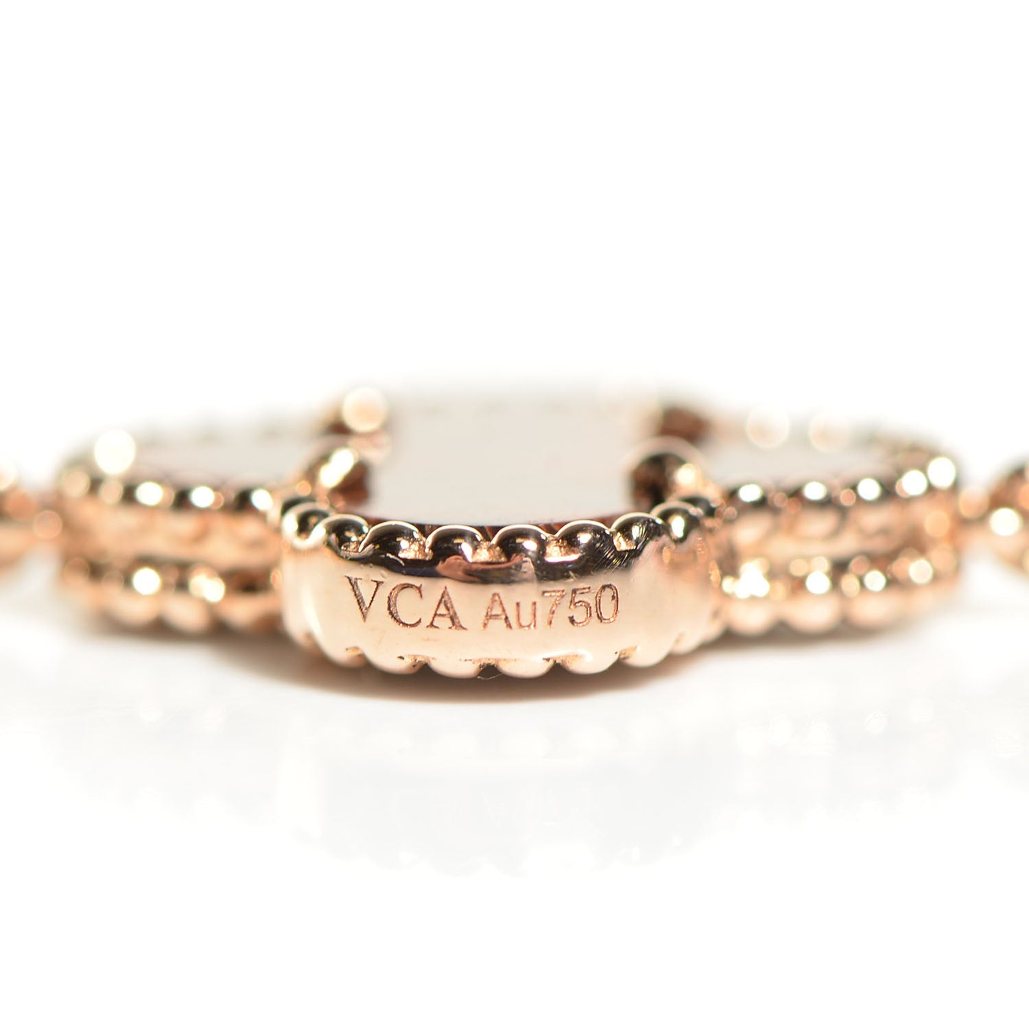 Van Cleef & Arpels 18K Rose Gold Letterwood 5 Motifs Vintage Alhambra Bracelet 5 of 6