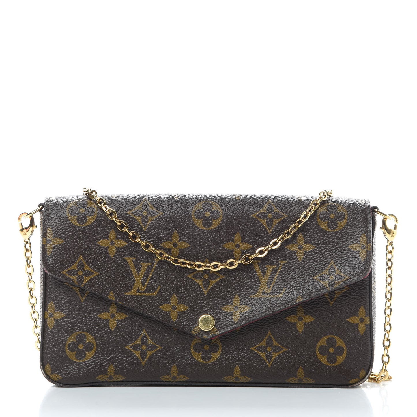 Monogram Pochette Felicie Chain Wallet Fuchsia