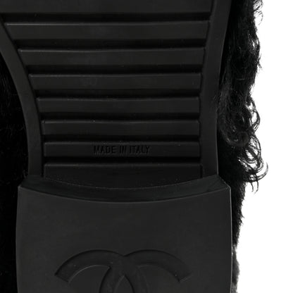 Chanel Shearling Sheepskin High Boots 39 Black 7 of 9