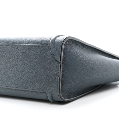 Celine Drummed Calfskin Nano Luggage Petrol 10 of 11