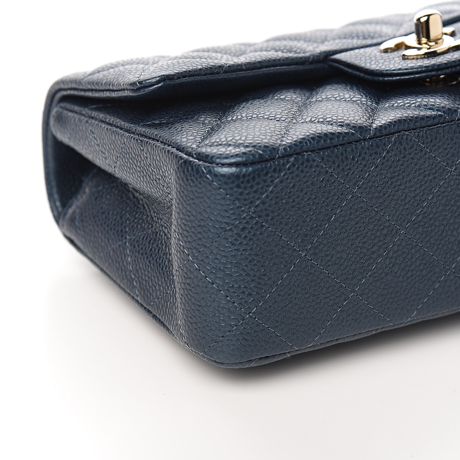 Chanel Iridescent Caviar Quilted Mini Rectangular Flap Dark Blue 7 of 10
