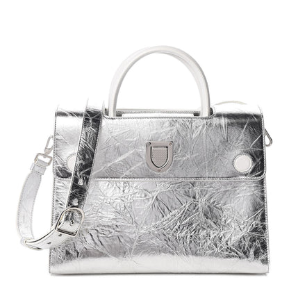 Christian Dior Metallic Calfskin Medium Diorever Flap Silver 1 of 10