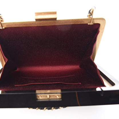 Chanel Plexiglass Lambskin Framed Flap Bag Clutch Black 5 of 11