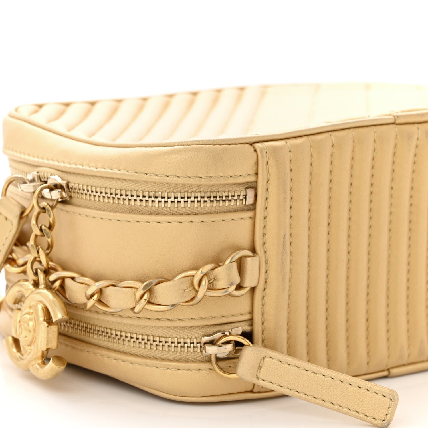 Chanel Metallic Lambskin Quilted Small Coco Boy Camera Case Gold 10 of 12