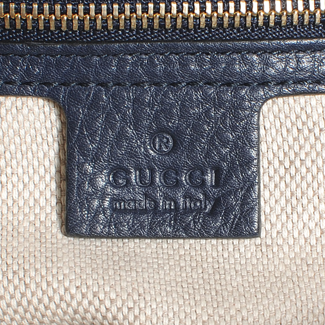 Pebbled Calfskin Small Soho Bowler Blue