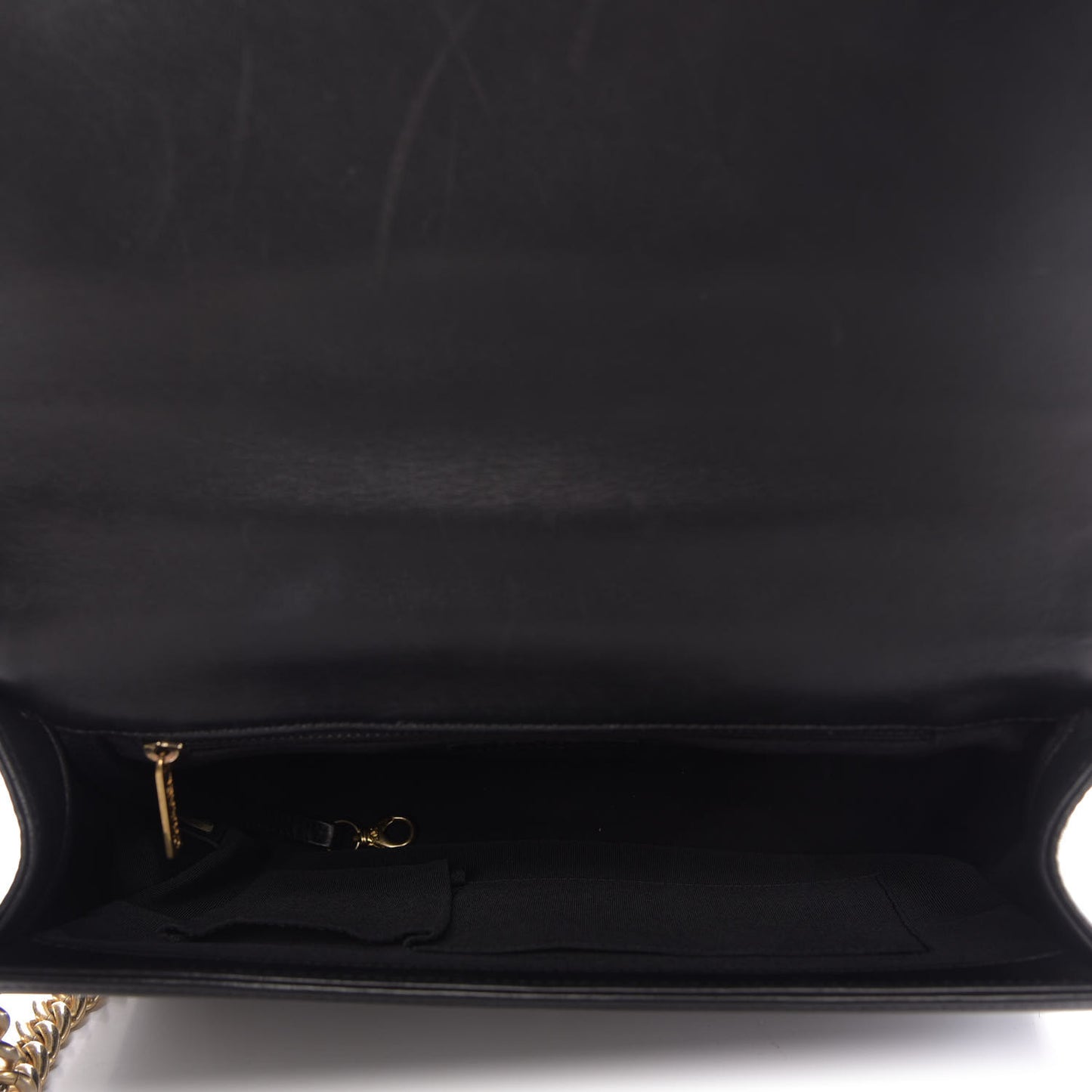 Lambskin Quilted Large Boy Flap Black