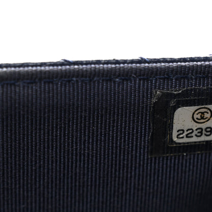 Chanel Caviar Chevron Quilted Wallet On Chain WOC Navy 8 of 13