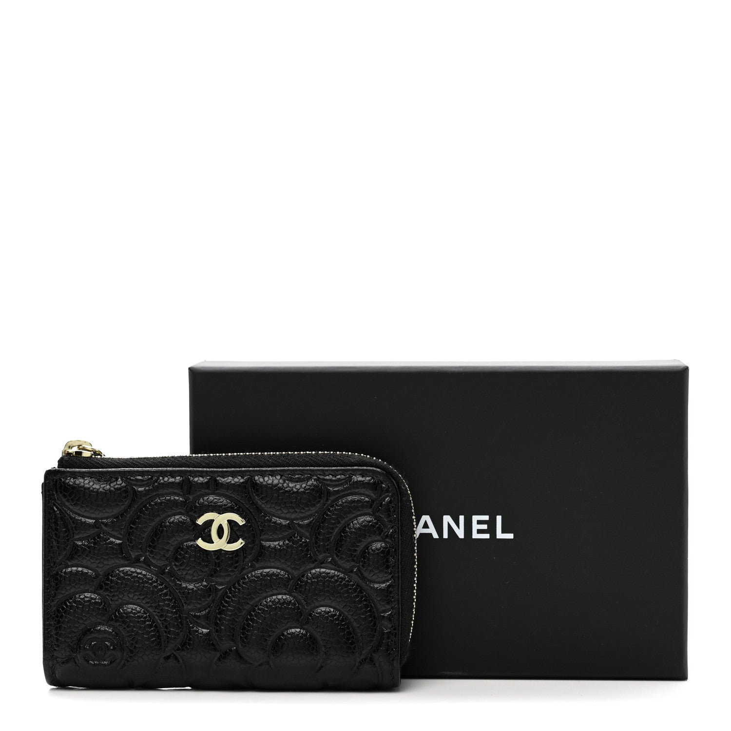 Chanel Caviar Camellia Embossed Key Holder Case Black 8 of 8
