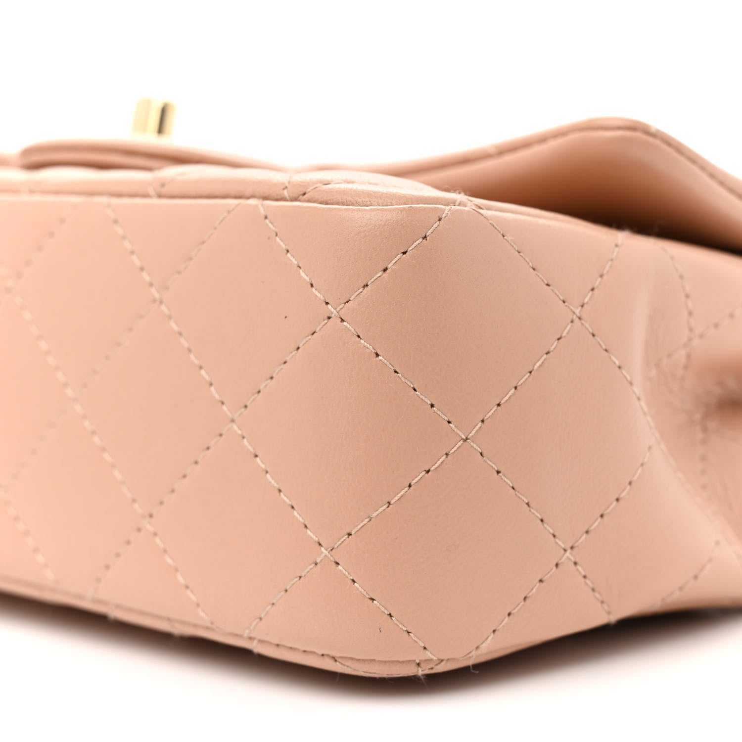 Chanel Lambskin Quilted Mini Rectangular Flap Beige 10 of 12