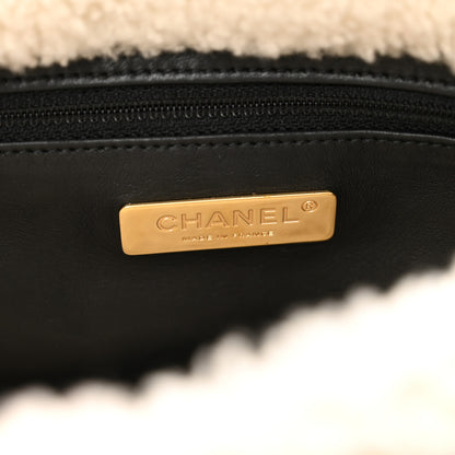 Chanel Crumpled Calfskin Shearling Sheepskin Quilted Medium Chanel 19 Flap Black 7 of 10