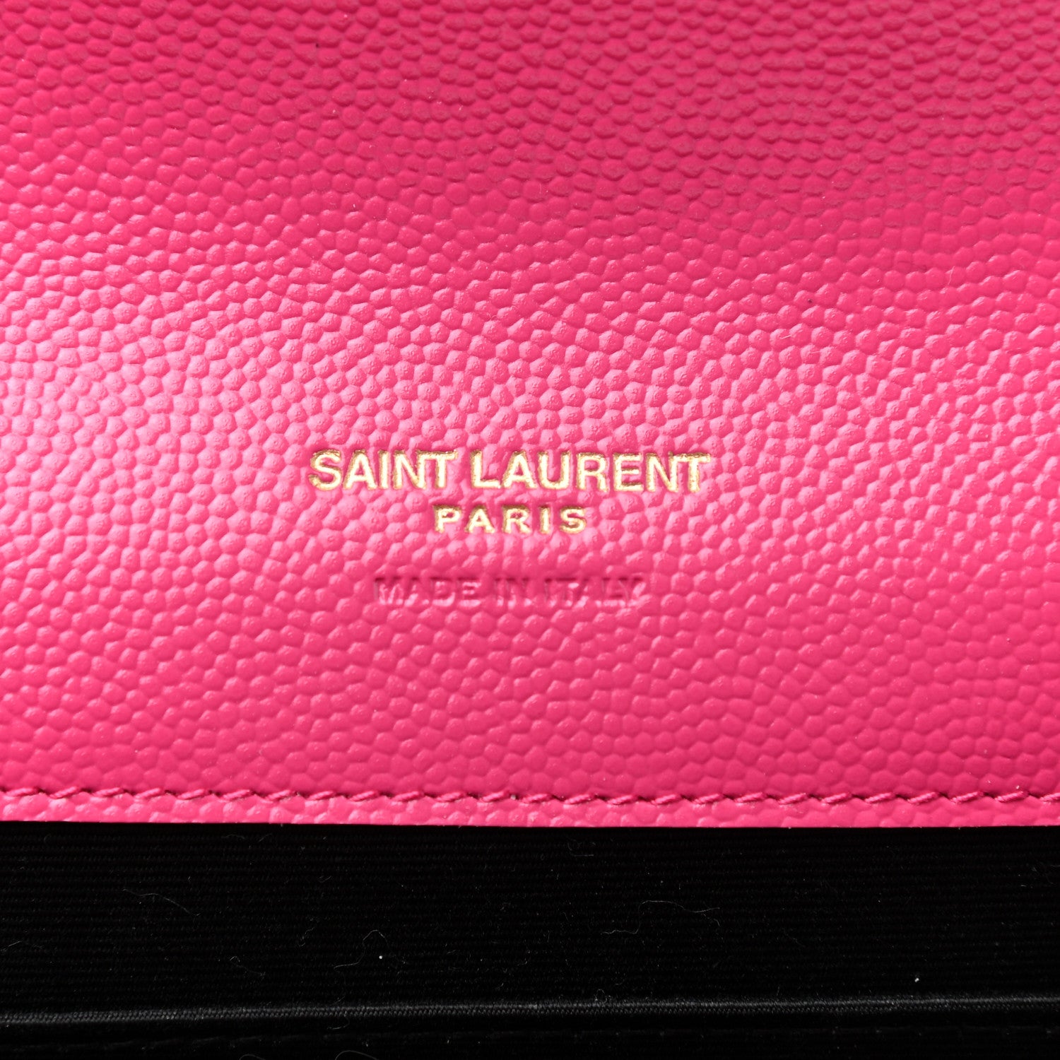 Saint Laurent Grain De Poudre Matelasse Chevron Monogram Envelope Clutch Fuxia Couture 6 of 9