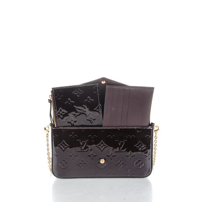 Louis Vuitton Vernis Pochette Felicie Chain Wallet Amarante 5 of 10