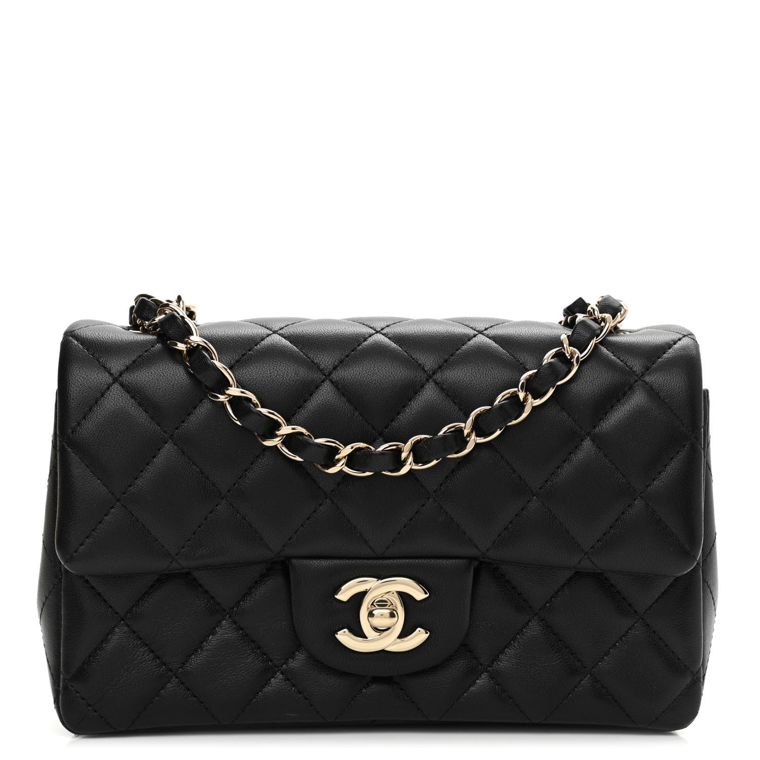 Chanel Lambskin Quilted Mini Rectangular Flap Black 1 of 10