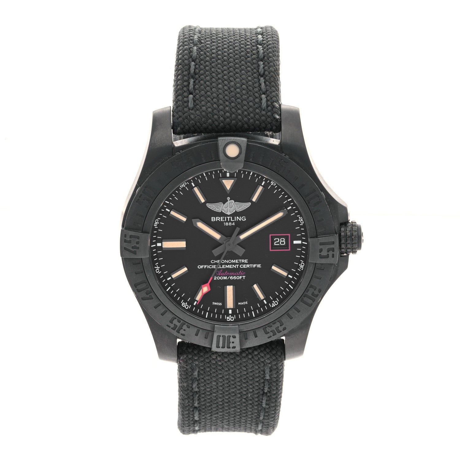 Breitling Titanium Nylon 45mm Avenger GMT Night Mission Automatic Watch Black V1731110 1 of 5