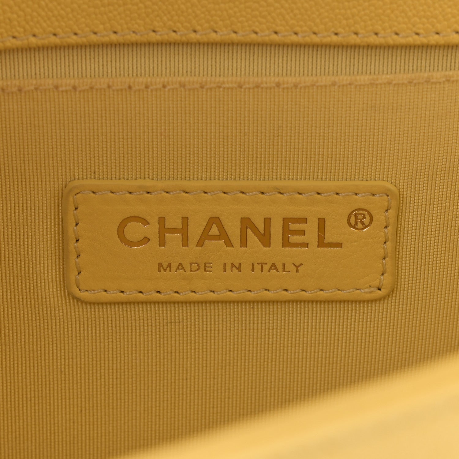 Chanel Caviar Chevron Quilted Medium Boy Flap Yellow 6 of 11