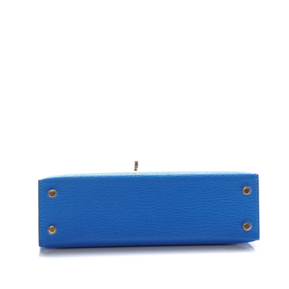 Hermes Chevre Mysore Mini Kelly Sellier 20 Bleu Hydra 6 of 22