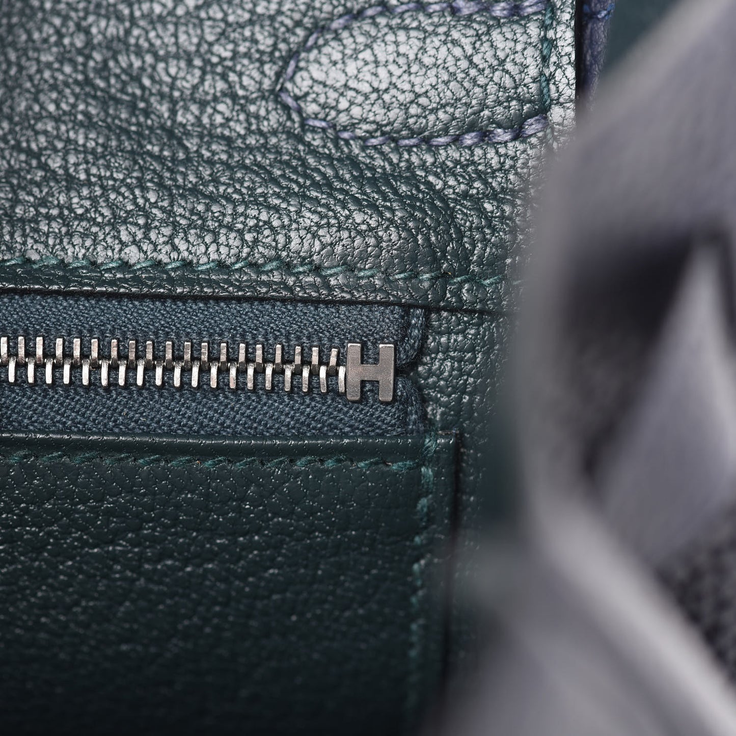 Togo Swift Officier Birkin 25 Bleu Nuit Vert Cypress