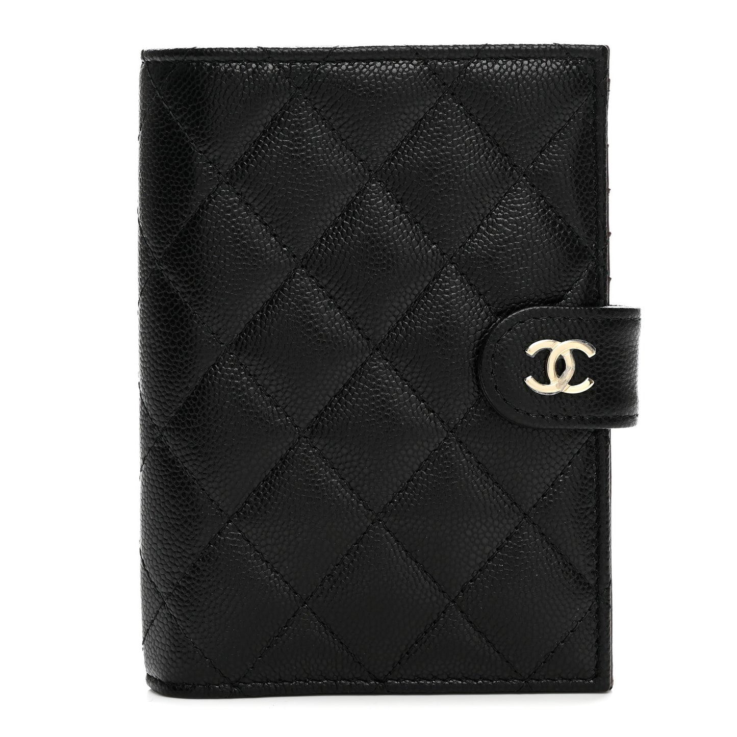 Caviar Quilted Passport Holder Black