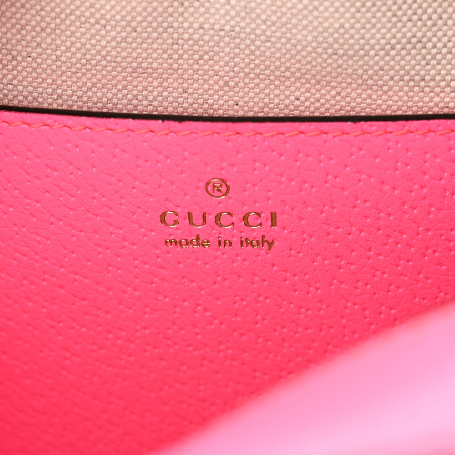 Gucci GG Supreme Monogram Textured Dollar Calfskin Web Ophidia Small Crossbody Bag Beige Ebony Fuchsia 6 of 10