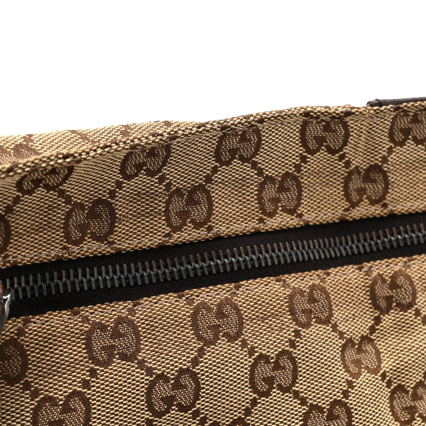 GG Monogram Double Pocket Belt Bag Dark Brown