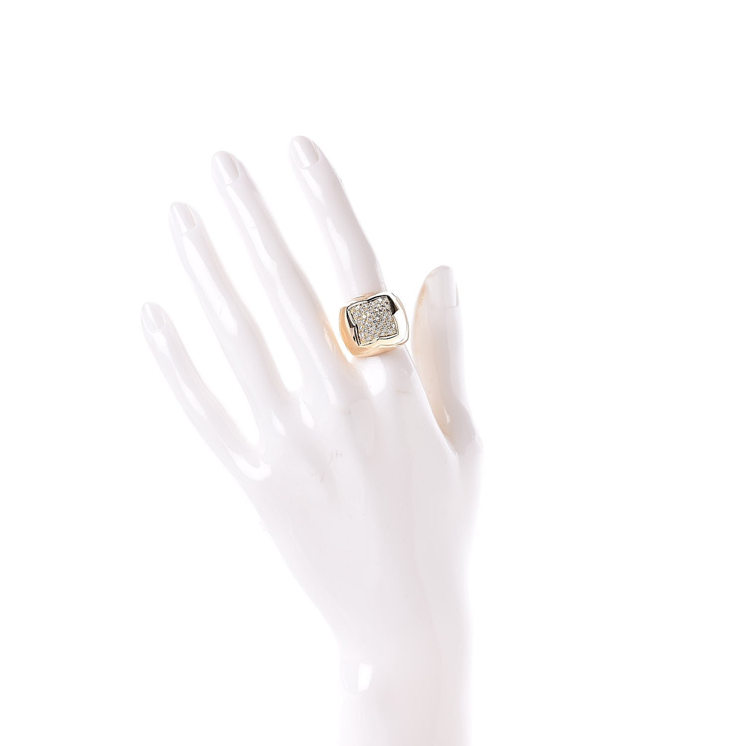 Bulgari 18K Yellow Gold Diamond Pyramid Ring 50 5.25 2 of 6