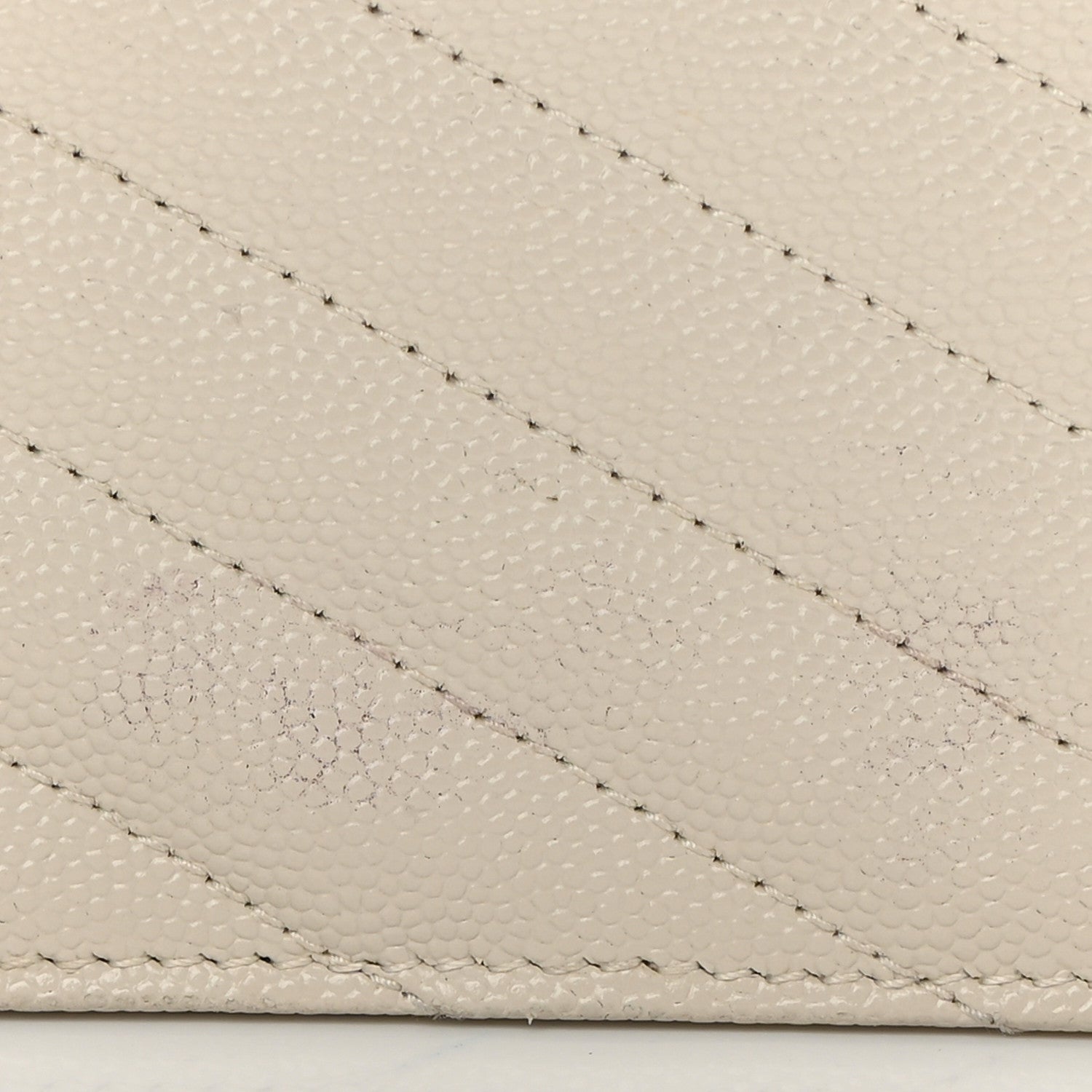 Saint Laurent Grain De Poudre Matelasse Chevron Monogram Envelope Chain Wallet Nude Powder 11 of 14