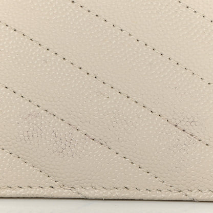 Saint Laurent Grain De Poudre Matelasse Chevron Monogram Envelope Chain Wallet Nude Powder 11 of 14