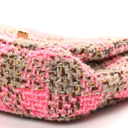Chanel Wool Tweed Quilted Small Elegant Chain Flap Pink Brown 10 of 10