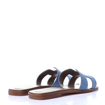 Hermes Denim Canvas Oran Sandals 39 Bleu Clair 4 of 11