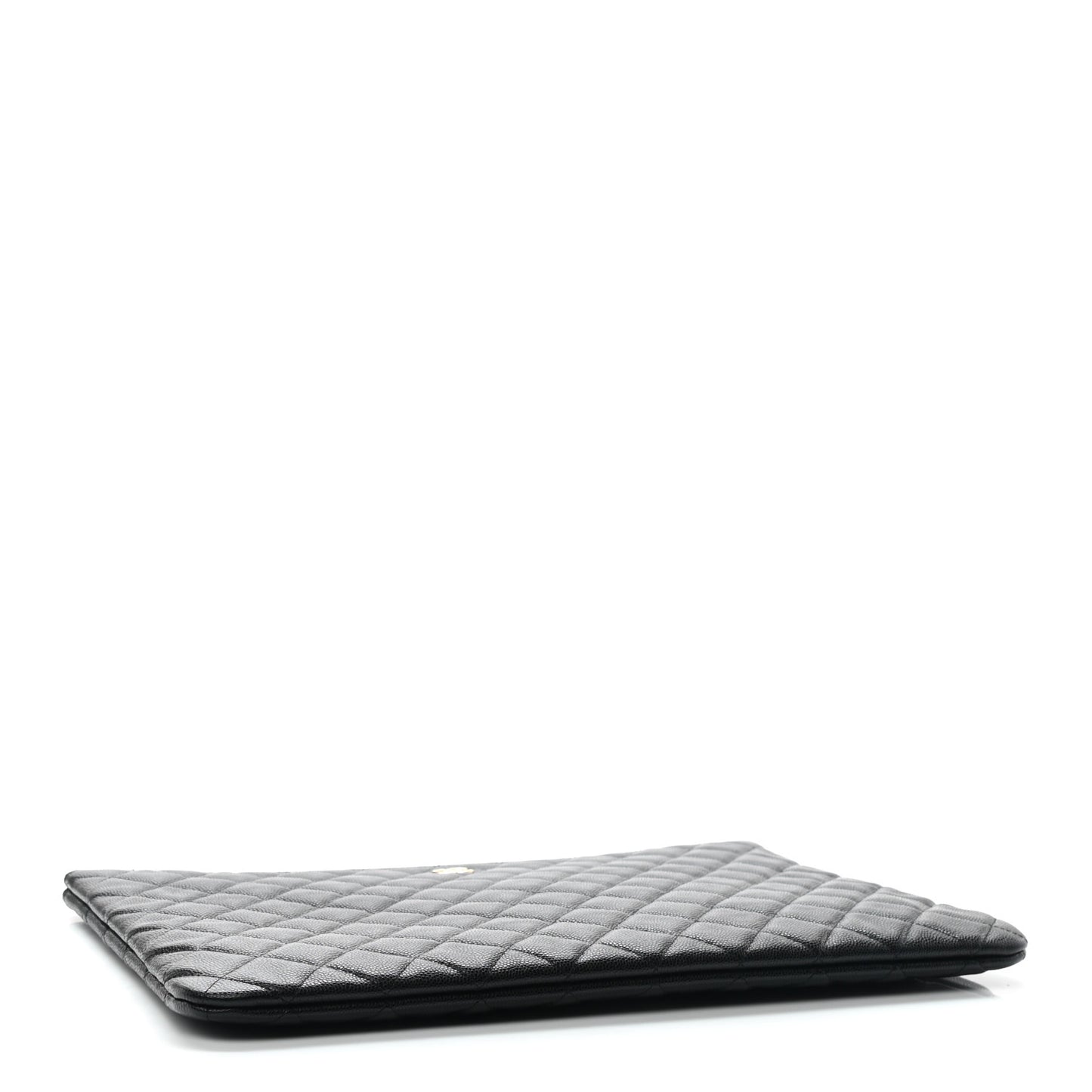 Caviar Quilted Large Cosmetic Case Black