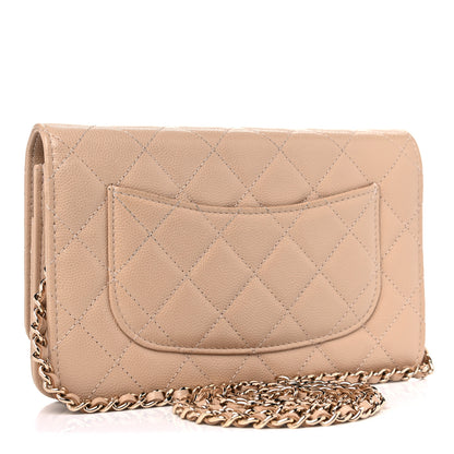 Chanel Caviar Quilted Wallet On Chain WOC Beige 3 of 12