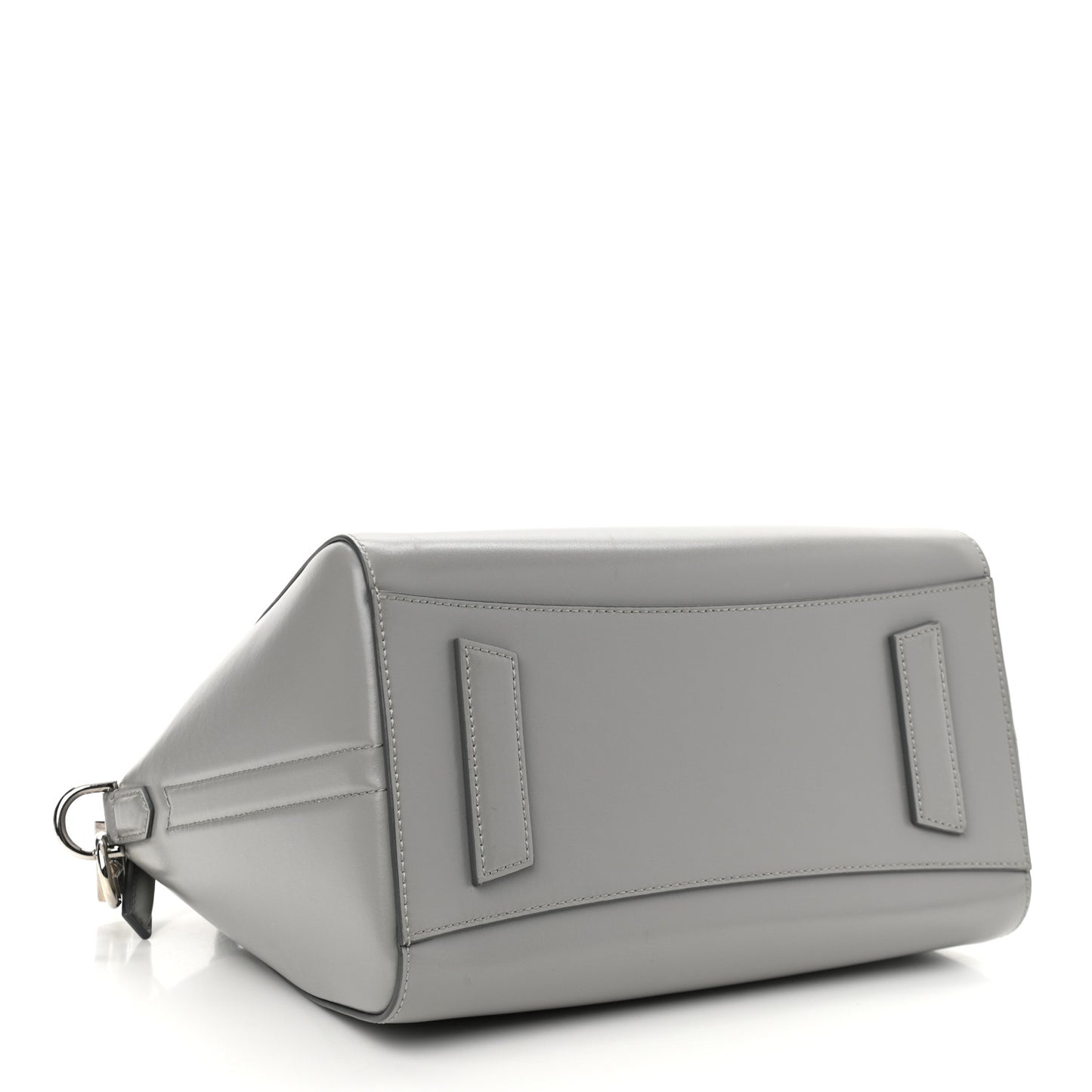 Shiny Lord Calfskin Small Antigona Pearl Grey
