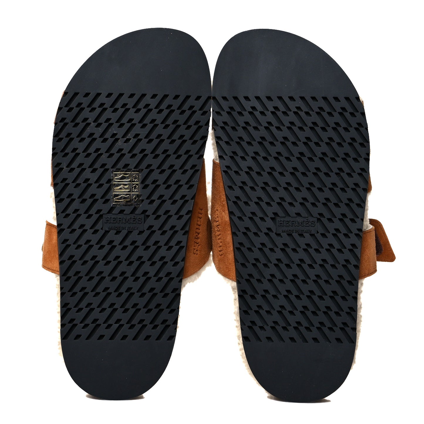 Suede Goatskin Woolskin Womens Chypre Sandals 36 Brun Fume Ecru