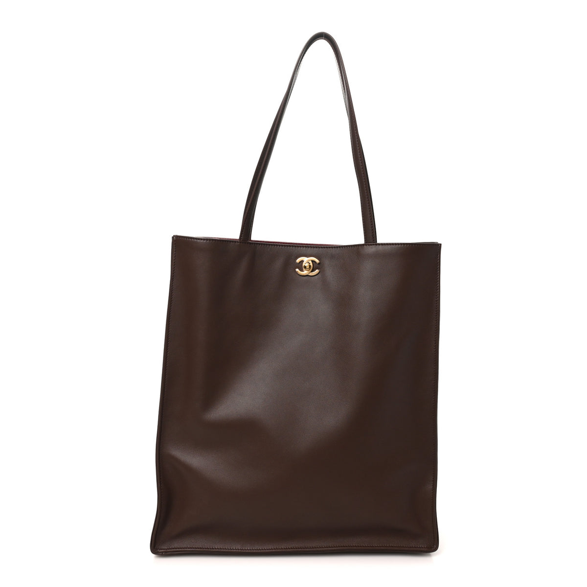 Chanel Calfskin Shopping Bag Dark Brown 1 of 10