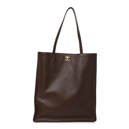 Chanel Calfskin Shopping Bag Dark Brown 1 of 10