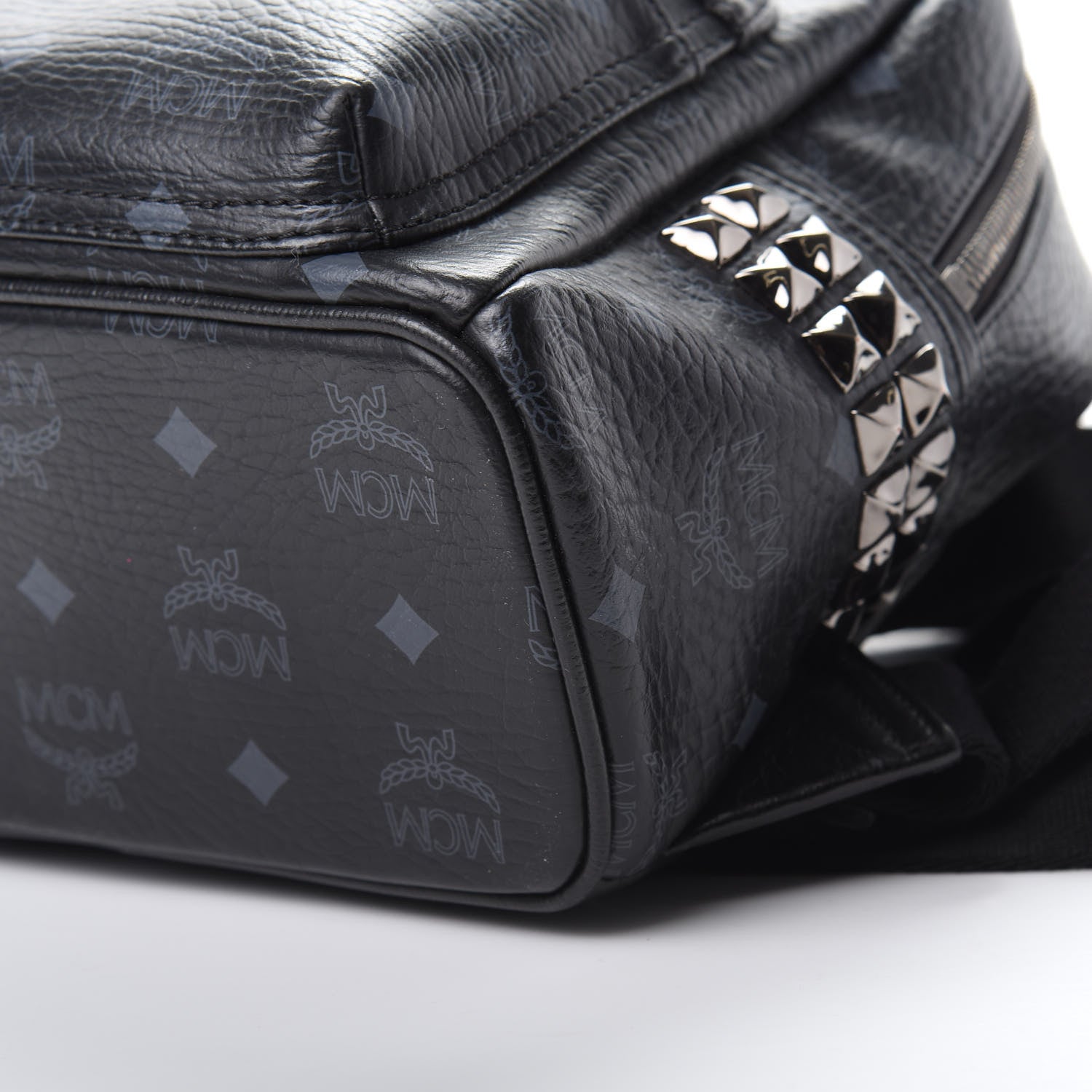 MCM Visetos Side Stud Mini Stark Backpack Black 9 of 9