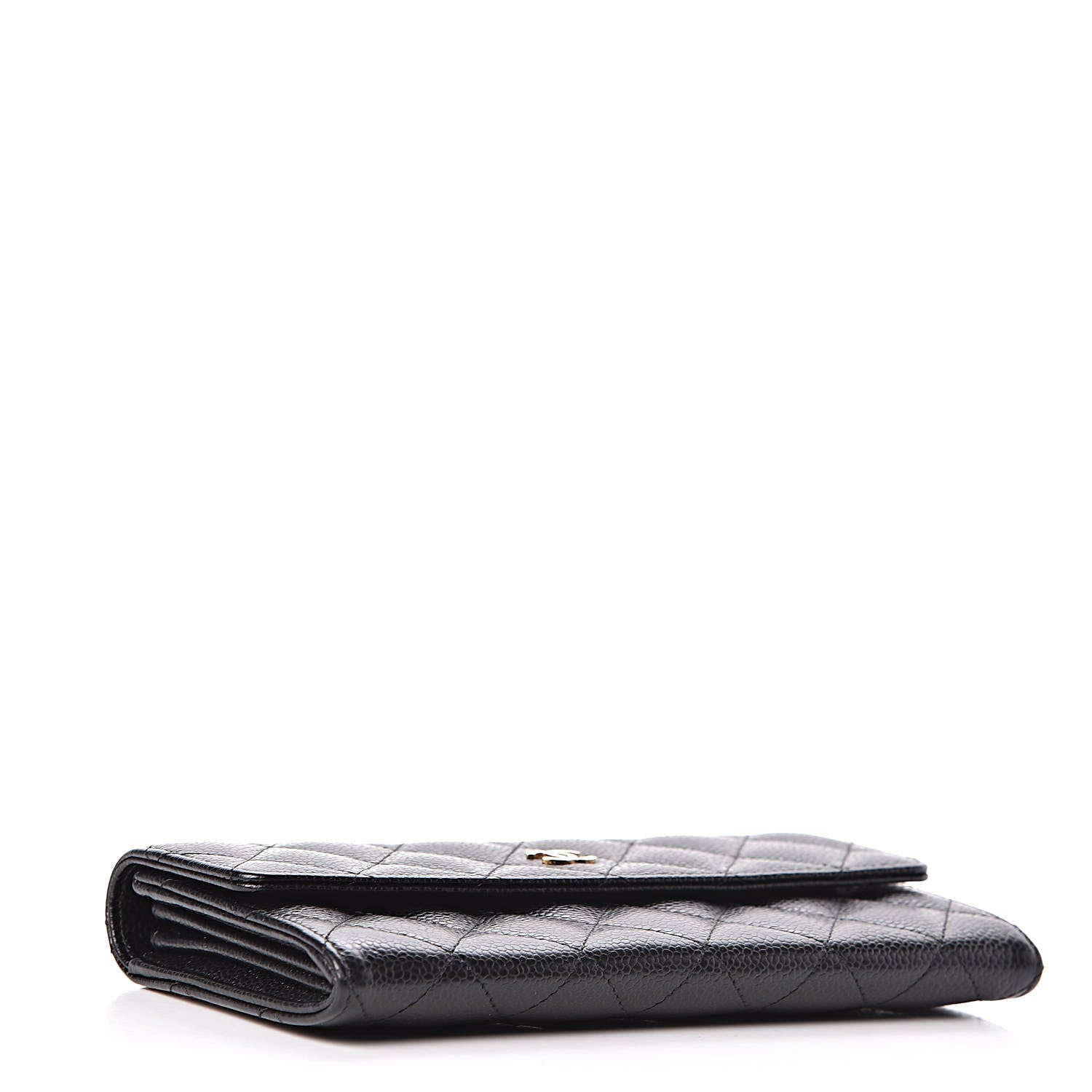 Chanel Caviar Quilted Large Gusset Flap Wallet Black 4 of 9