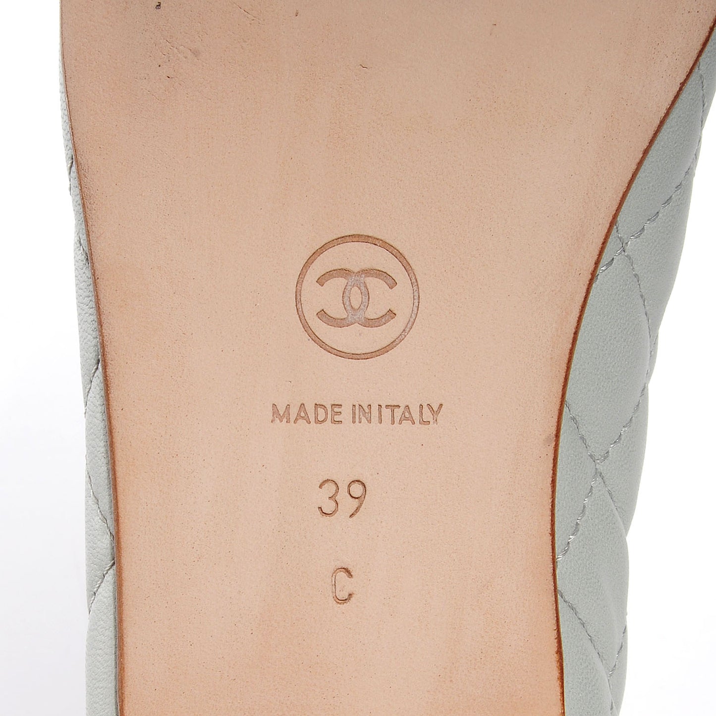 Quilted Leather CC Ballerina Flats 39 Green