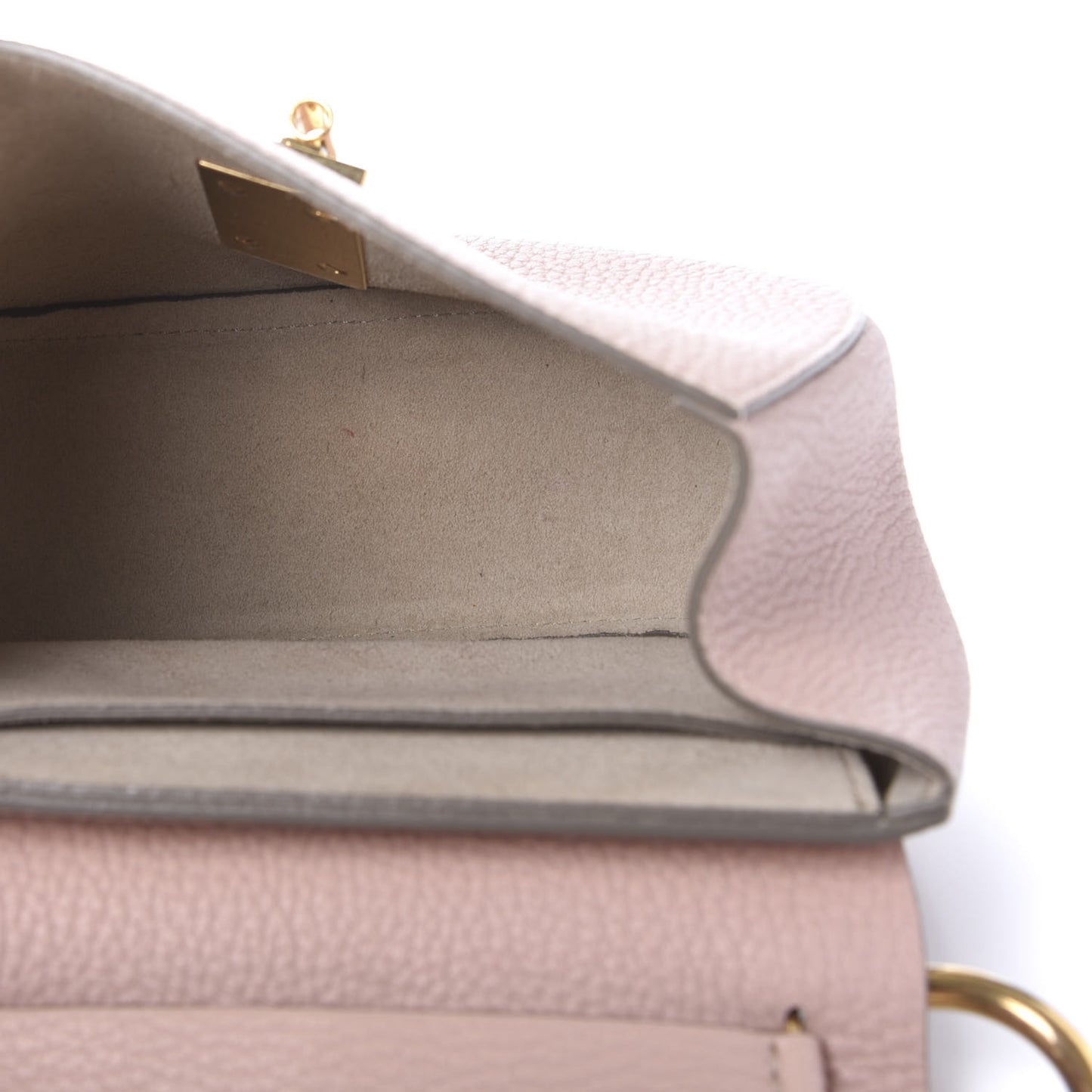 Grained Lambskin Mini Drew Shoulder Bag Cement Pink