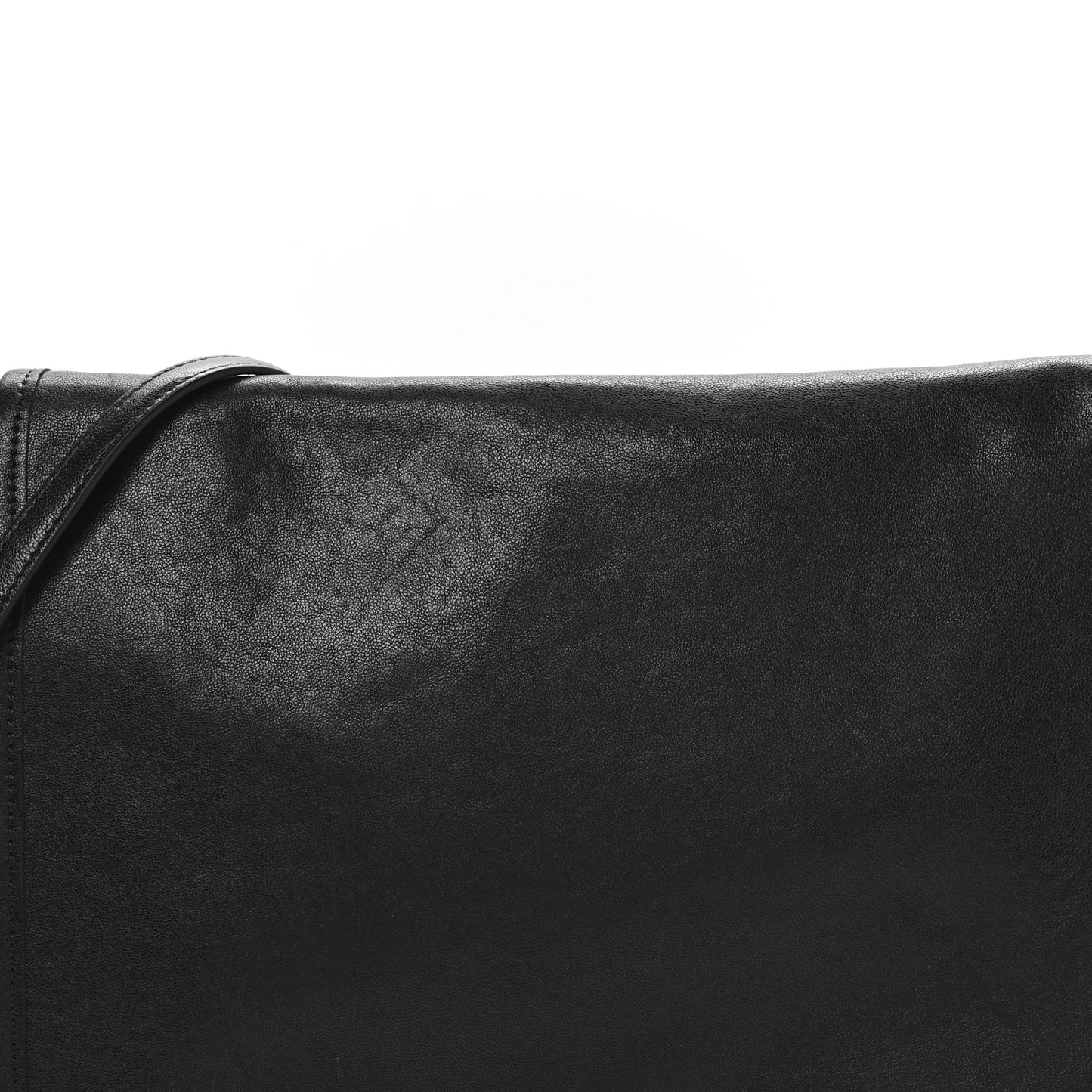 Shiny Lambskin Soft Triomphe Besace Bag Black