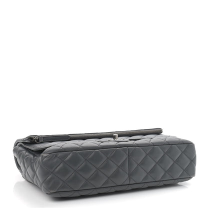 Chanel Lambskin Quilted Jumbo Multi Flap Bag Dark Grey 3 of 8