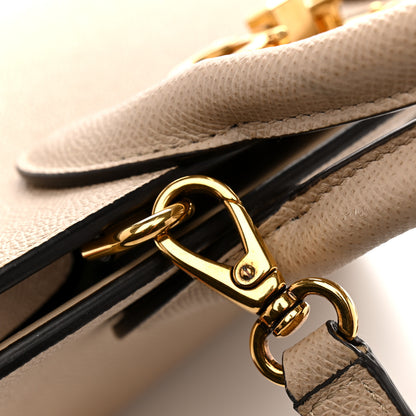 Salvatore Ferragamo Hammered Calfskin Small The Studio Box Bag Daino 11 of 14